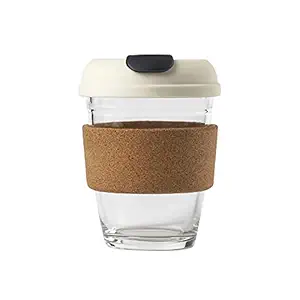 Personalized Reusable Glass Coffee Cup with Lid