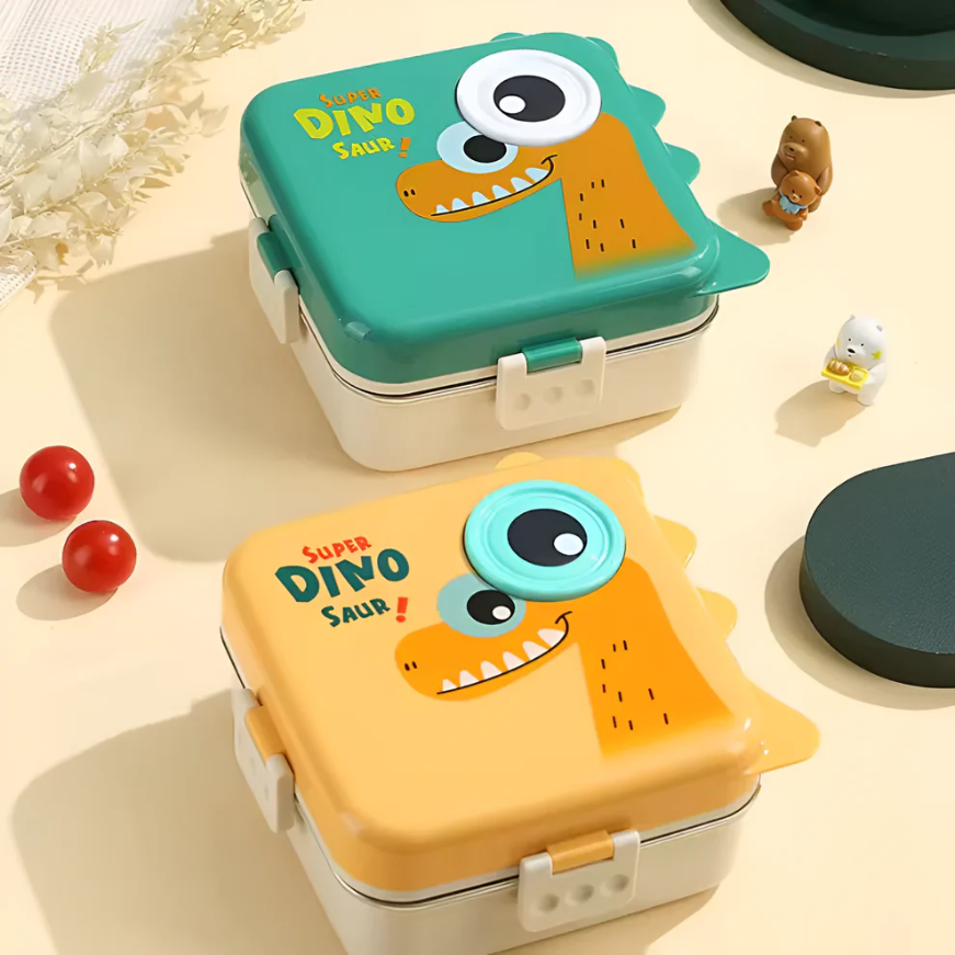 Super Dino Kids Tiffin Lunch Box – Fun, Safe & Colorful