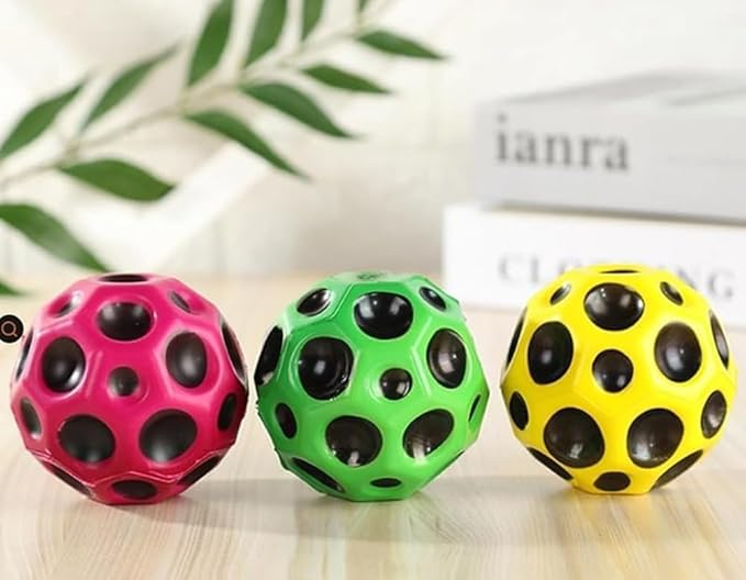 Soft Rubber Moon Ball for Kids – High Bounce, Colorful Fun Play