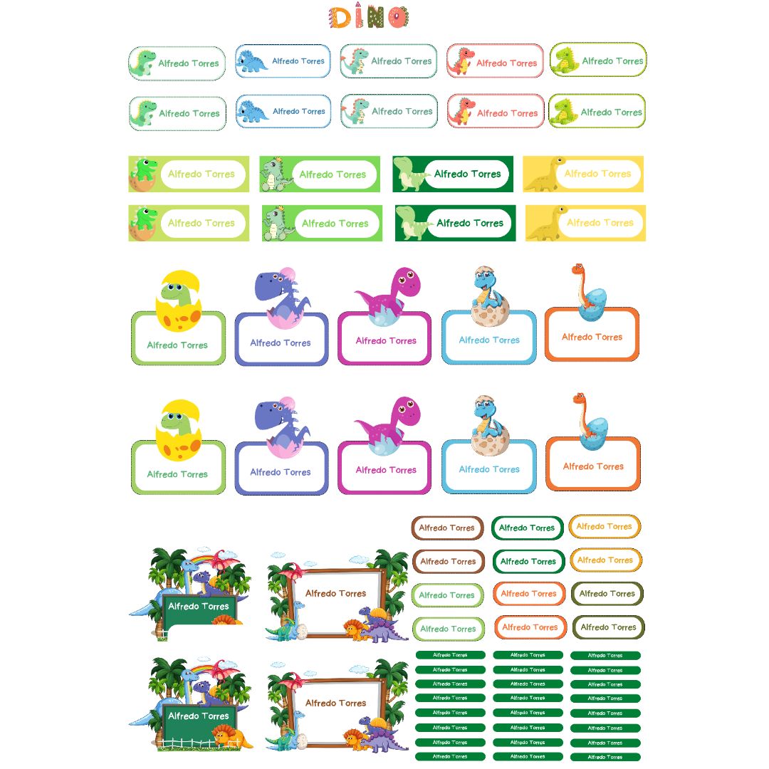 3D Sticker Labels - Kids Label - 1 Sheet
