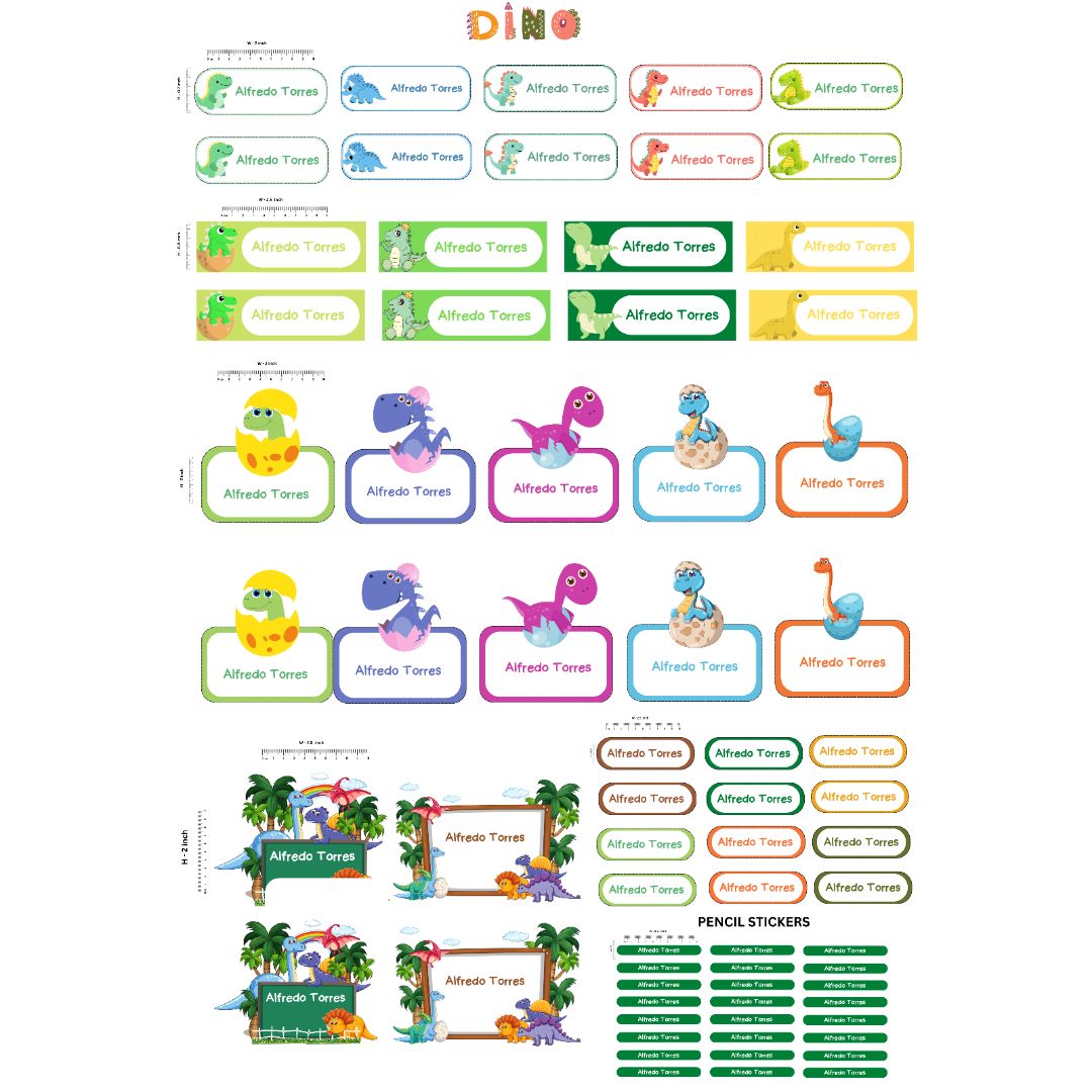 3D Sticker Labels - Kids Label - 1 Sheet