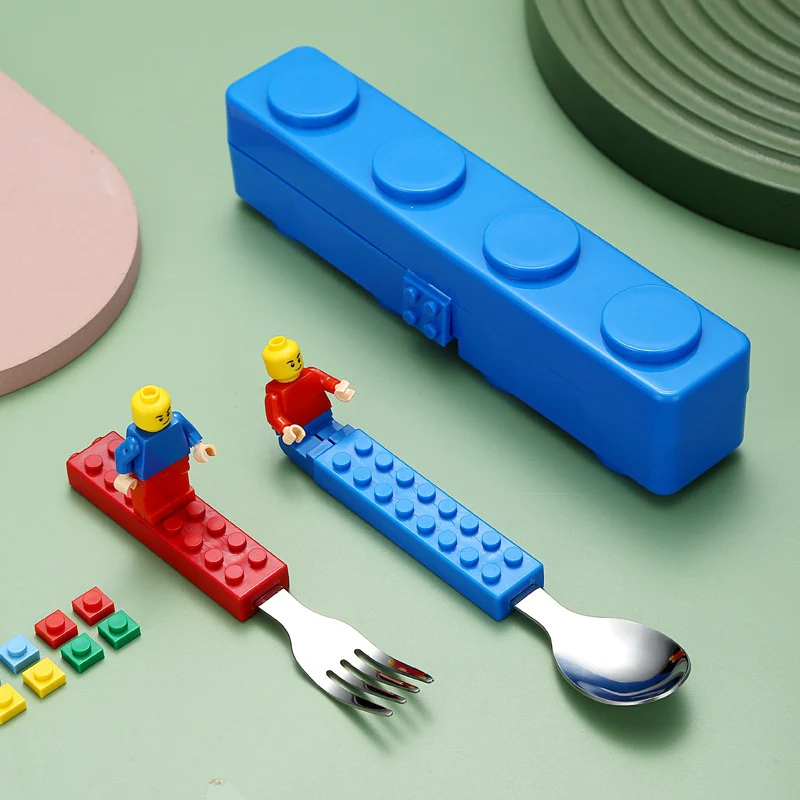 Building Block Utensil Set for Kids – Fork & Spoon