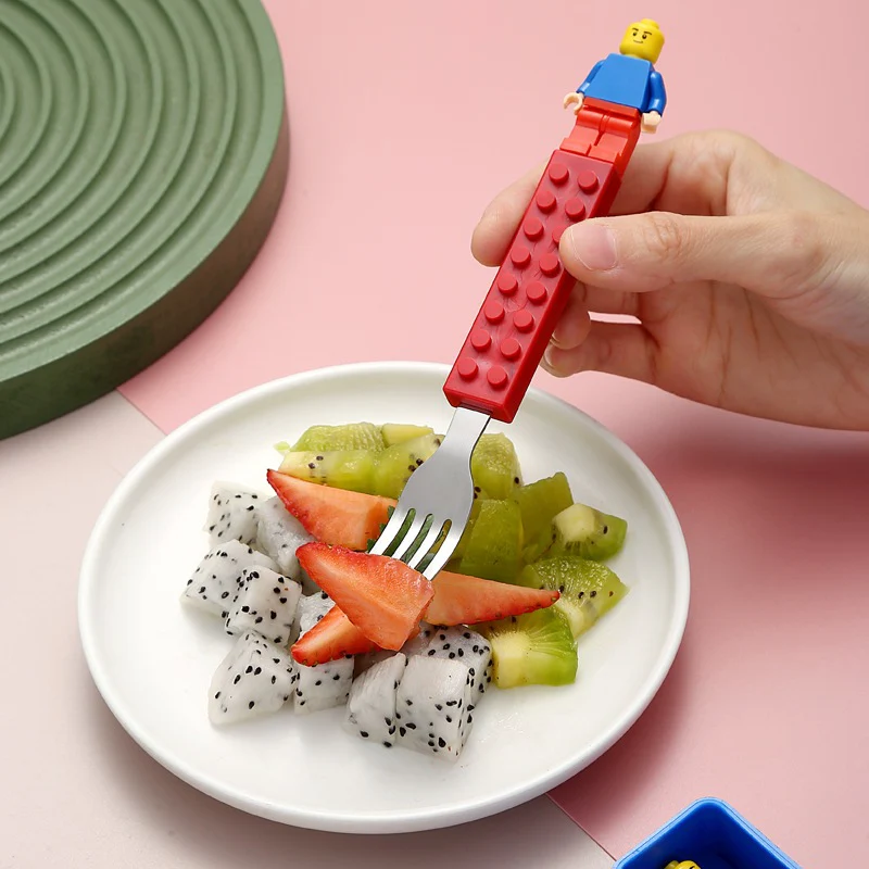 Building Block Utensil Set for Kids – Fork & Spoon